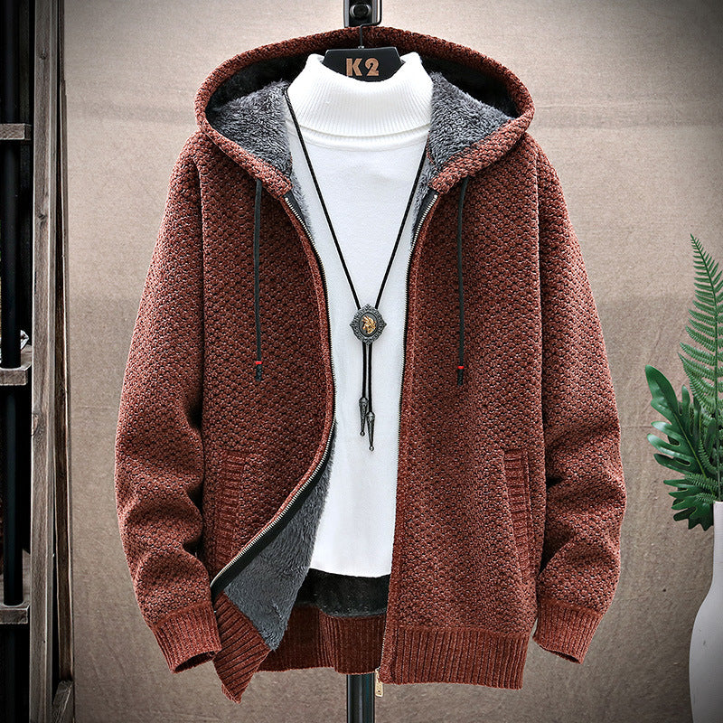 Men's Zip Up Hooded Sweater/5 Colors