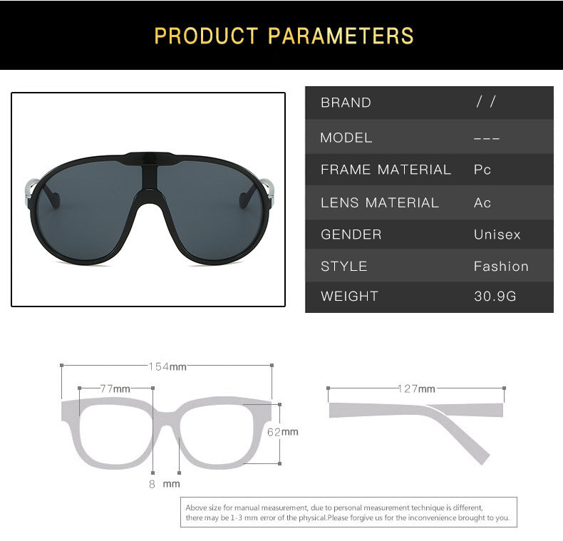 Woman's Toad Large Rim Drooping Sunglasses/6 Colors
