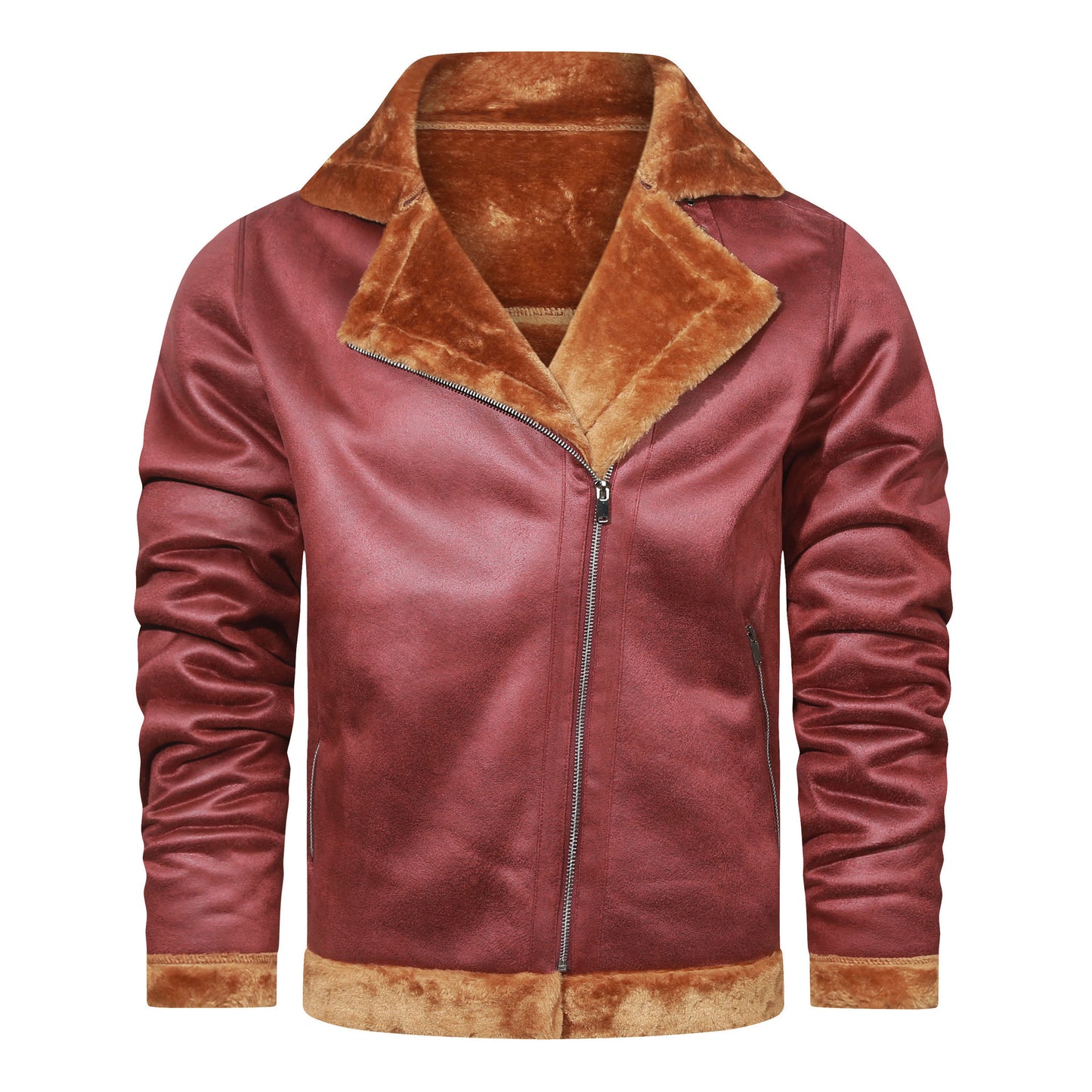 Men's Thick Fur Lapel Jacket/5 Colors