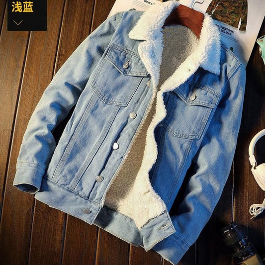 Men's Fleece-lined Denim Coat\3 Colors