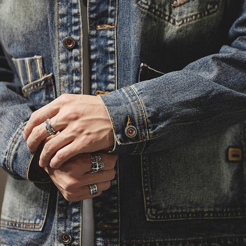 Men's Embroidered Denim Jacket