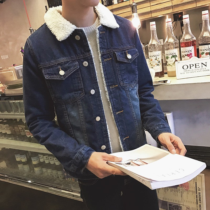 Men's Fleece-lined Denim Coat\3 Colors