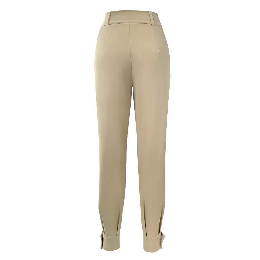 Women's Slim Fit Solid Color Pants