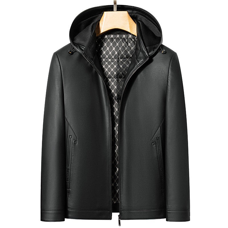 Men's Leather Down Jacket/2 Colors