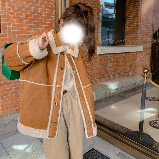 Woman's Cashmere Fur Collar Jacket