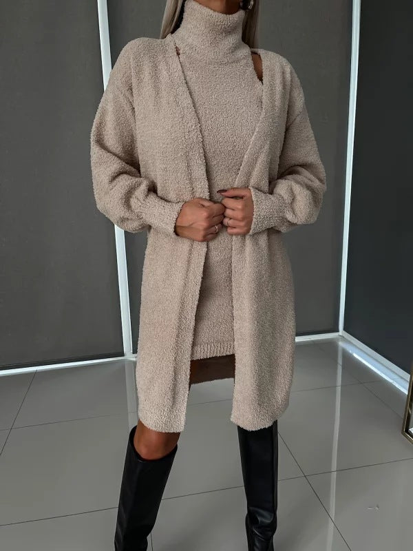 Woman's Fleece-lined Thick Sweater Dress/3 Colors