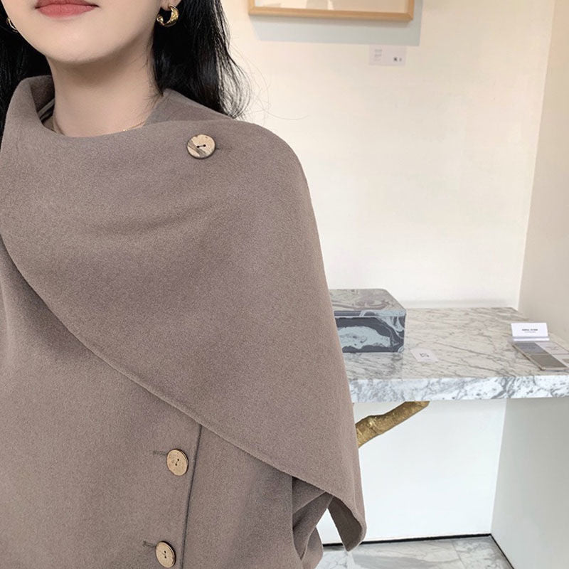 Women's Design Scarf Wool Coat