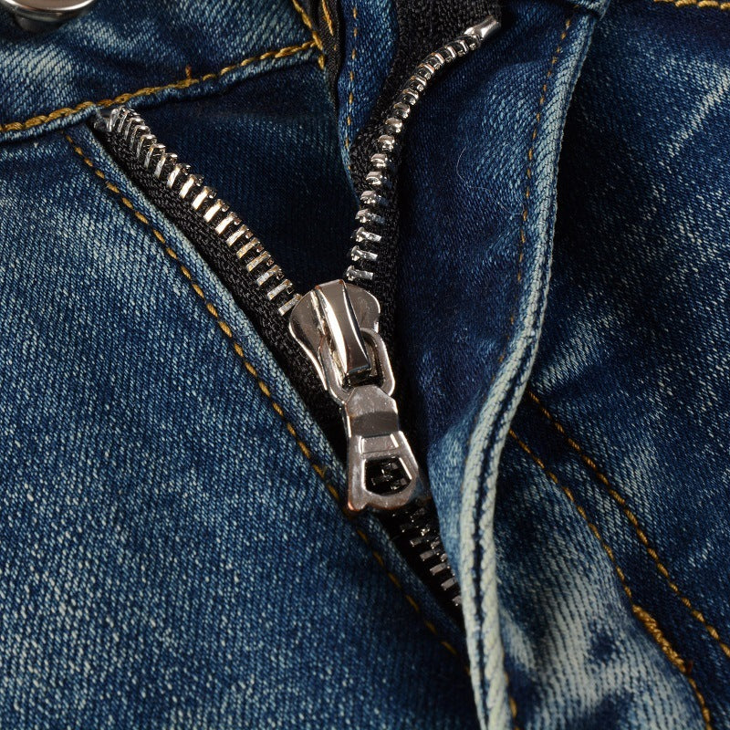 Men's Ripped Patch Denim Jeans