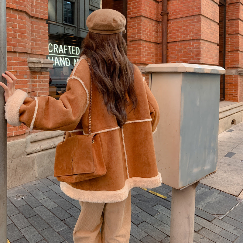 Woman's Cashmere Fur Collar Jacket